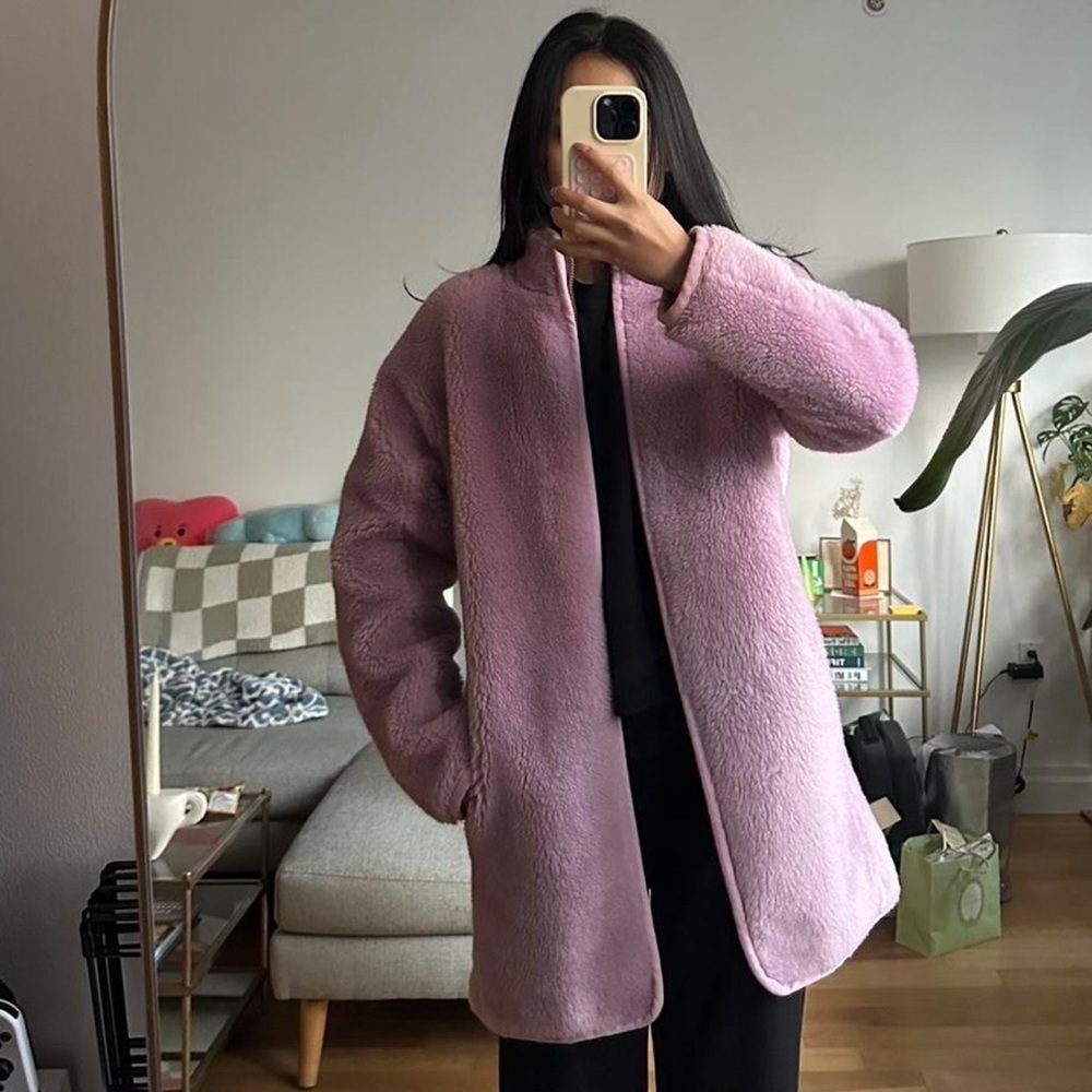 J. Crew Women's Pink/Purple Sherpa Coat XS